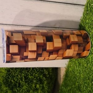 WOOD BLOCK Themed Tumbler, NWT  20 oz Stainless steel - hot/cold